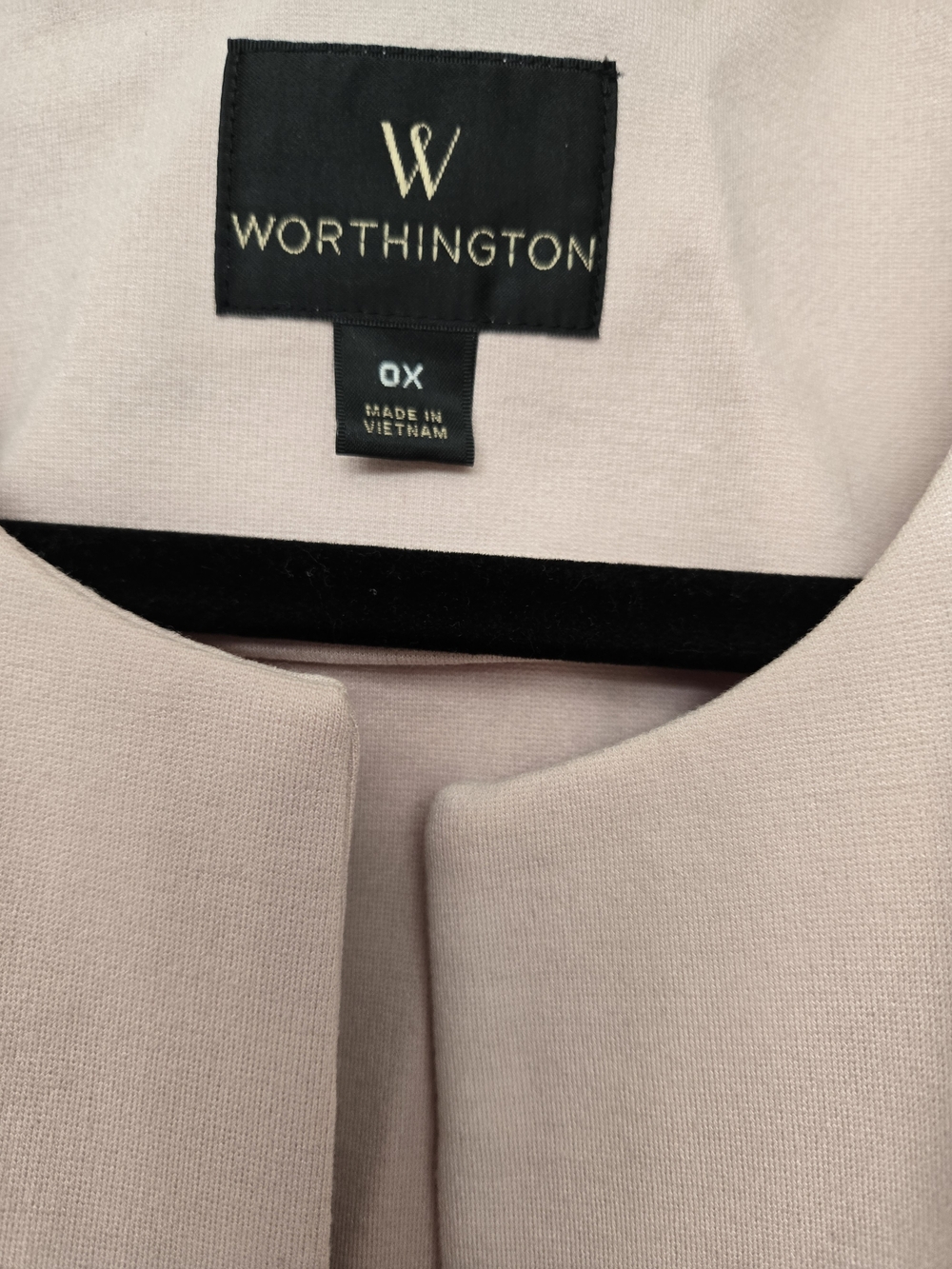 Worthington Light Blush Ruffle-Sleeve Open Front Jacket - Picture 2 of 4